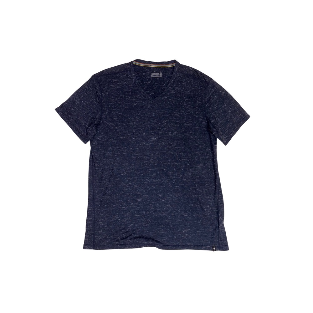 SMARTWOOL V-Neck Shirt Mens XL Blue Merino Sport 150 Hemp SW000801 Performance
